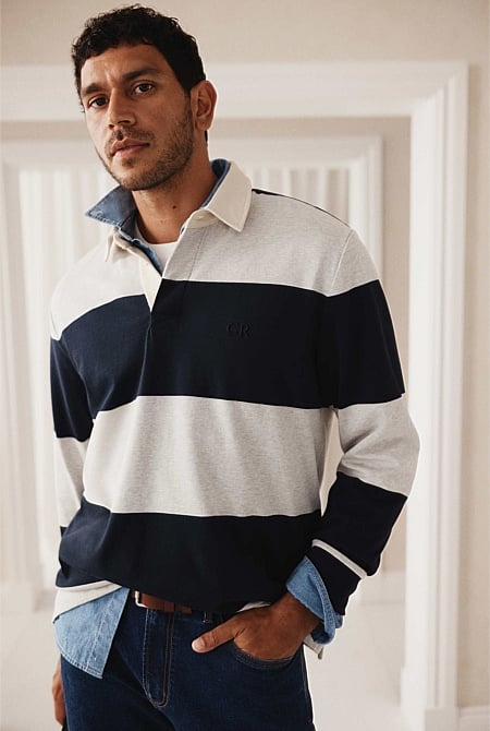 Australian Cotton Stripe Rugby Polo