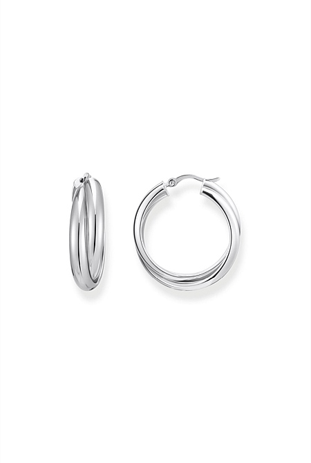 Intertwined Hoop Earrings In Silver