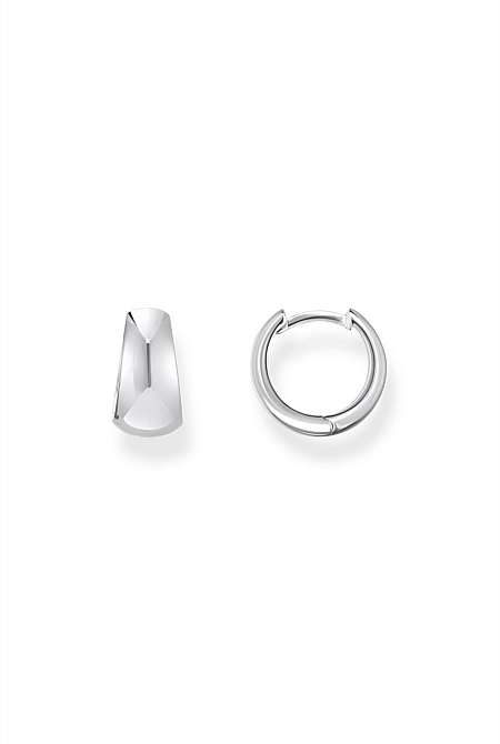 Tapered Hoop Earrings In Silver
