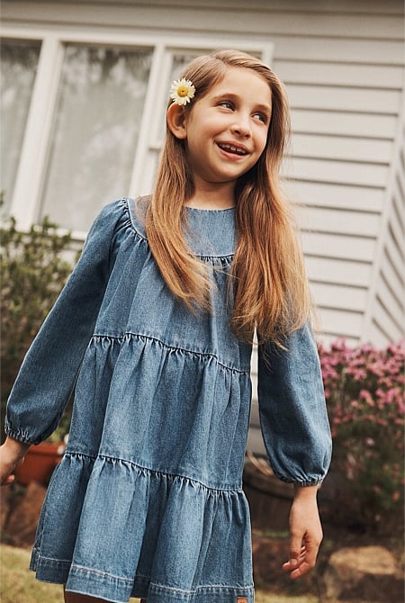 Denim Tiered Dress