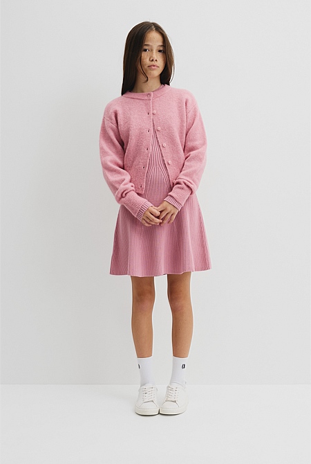 Teen Rib Long Sleeve Knit Dress