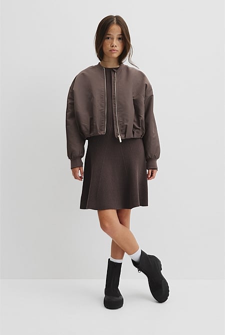 Teen Gathered Bomber Jacket