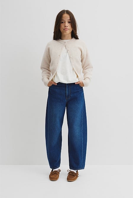 Teen Fluffy Crew Knit Cardigan