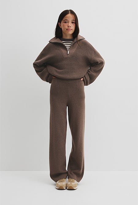 Teen Wide Knit Rib Pant