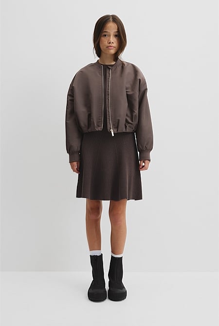 Teen Rib Long Sleeve Knit Dress