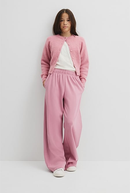 Teen Fluffy Crew Knit Cardigan