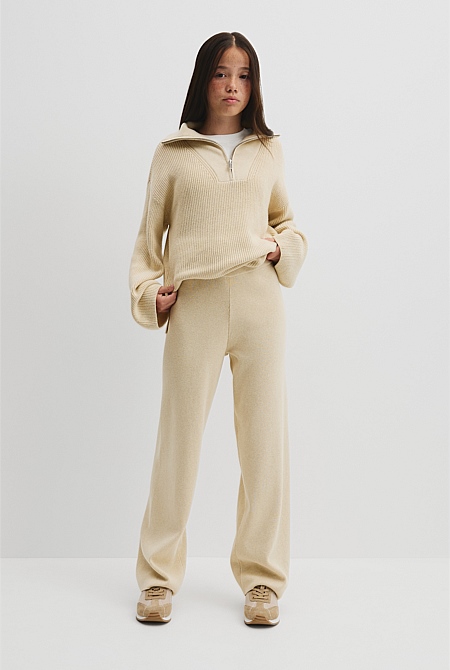 Teen Wide Knit Rib Pant