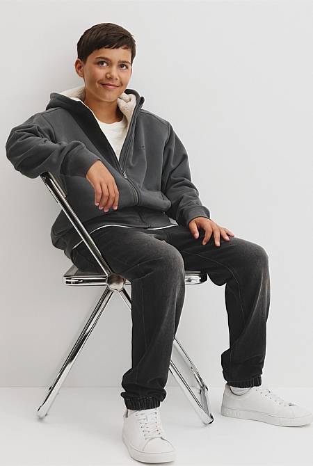 Teen Fleece Lined Zip Through Sweat