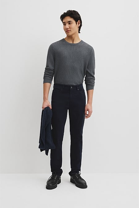 Tapered Fit Brushed Five Pocket Pant