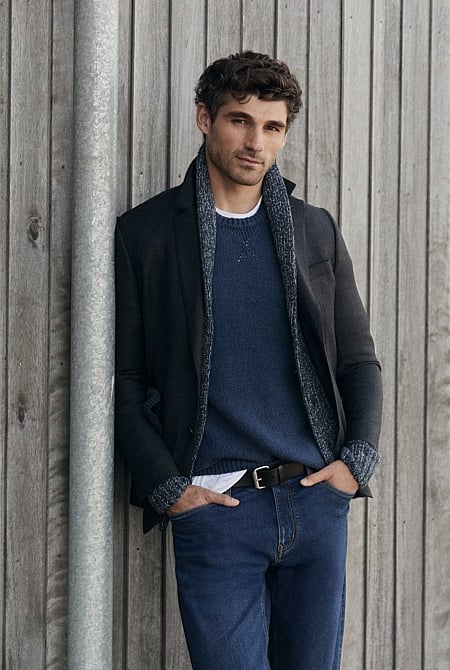 Regular Fit Herringbone Wool Jacket