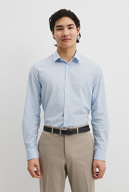 Slim Fit Cotton Stretch Stripe Shirt
