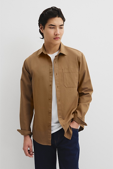Regular Fit Cotton Waffle Shirt