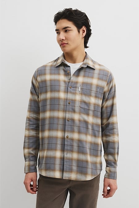 Regular Fit Brushed Check Shirt