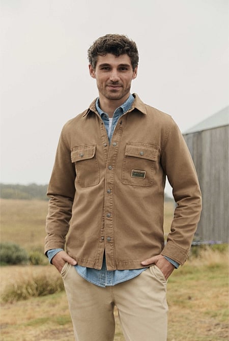 Workwear Garment Dyed Canvas Overshirt