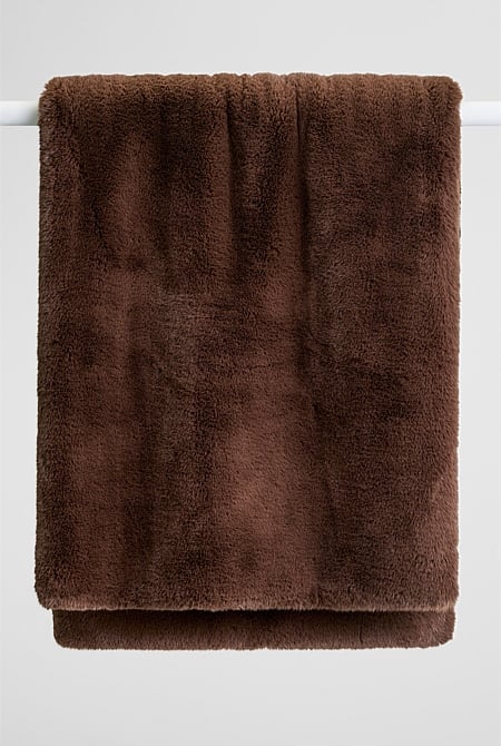 Hailey Recycled Polyester Blend Fur Throw