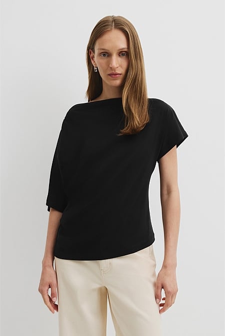 Australian Cotton One Shoulder T-Shirt