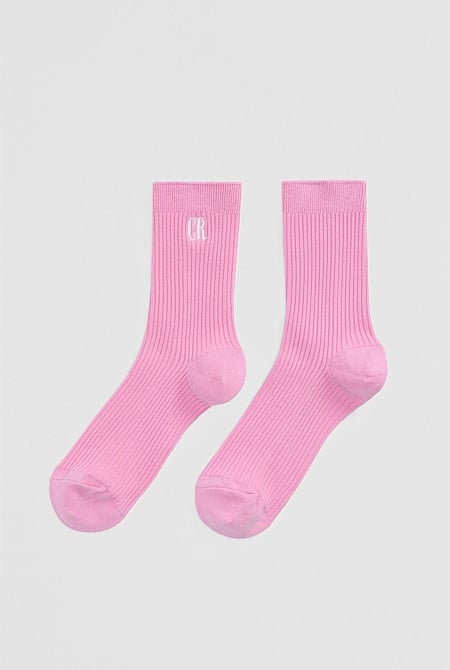 Australian Cotton Blend CR Ribbed Three Quarter Crew Sock