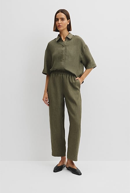 Organically Grown Linen Tapered Linen Jogger