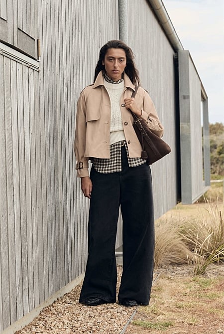 Crop Swing Trench Jacket