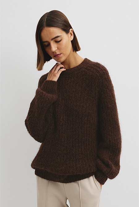Fluffy Crew Neck Knit