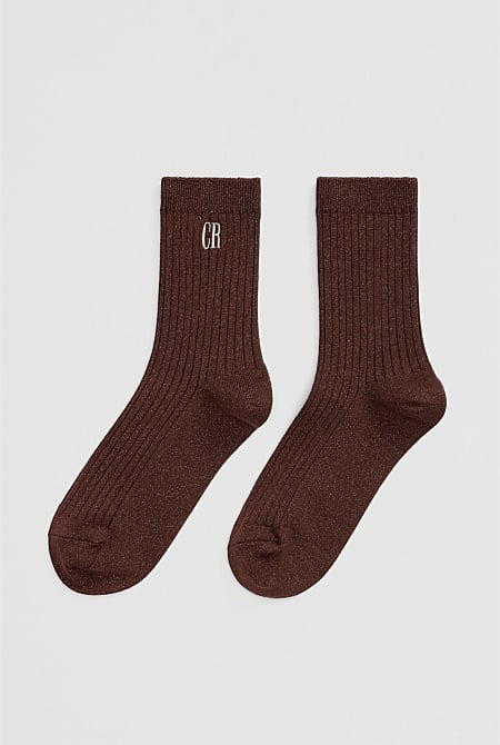 Australain Cotton Blend Country Road Metallic Sock