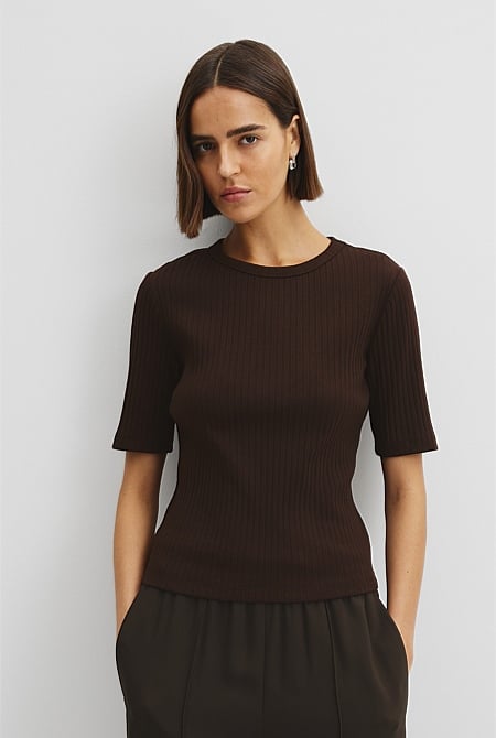 Australian Cotton Blend Short Sleeve Fitted T-Shirt