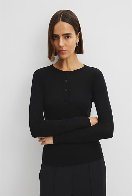 Soft Henley Longsleeve Top