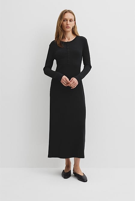 Long Sleeve Henley Dress