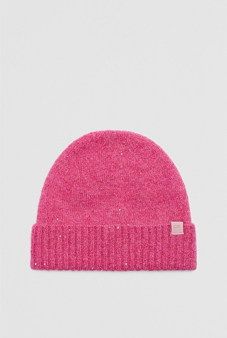 Sequin Fluffy Beanie