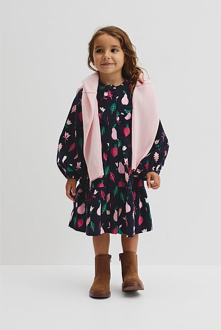 Long Sleeve Fruit Cord Dress