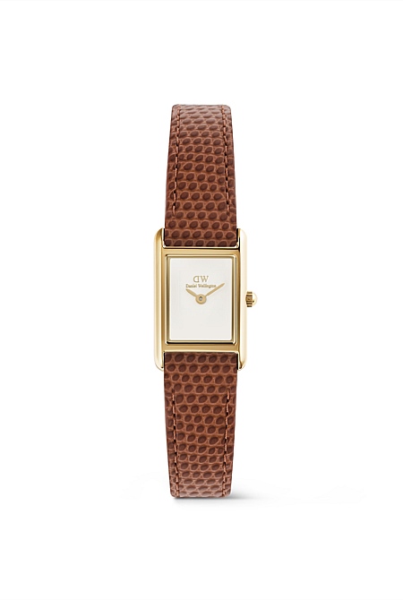 Bound Mini Brown Leather & Gold Watch