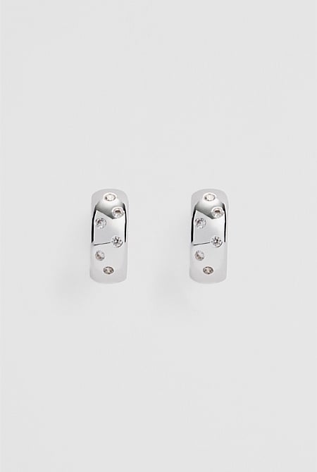 Mara Crystal Hoop Earring