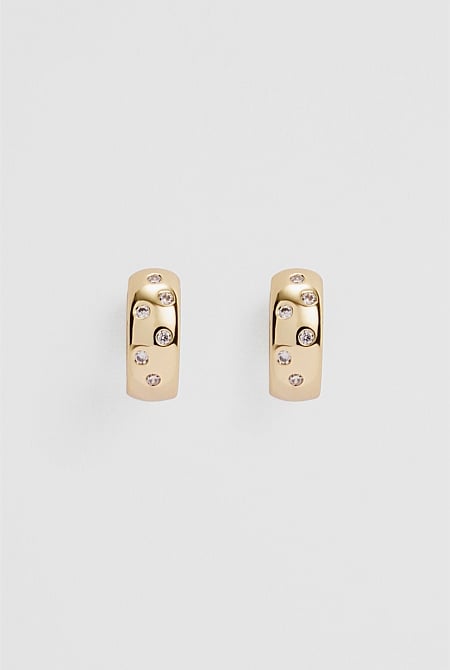 Mara Crystal Hoop Earring