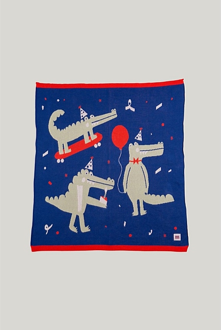 Cosy Baby Blanket - Crocodile Party