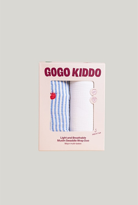 Light And Breathable Muslin Swaddle Duo - Cherry Chic