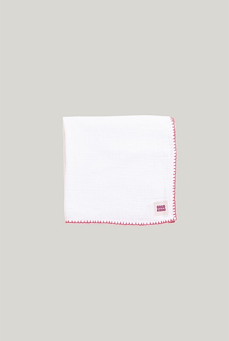 Light And Breathable Muslin Swaddle Wrap - Ivory/pink
