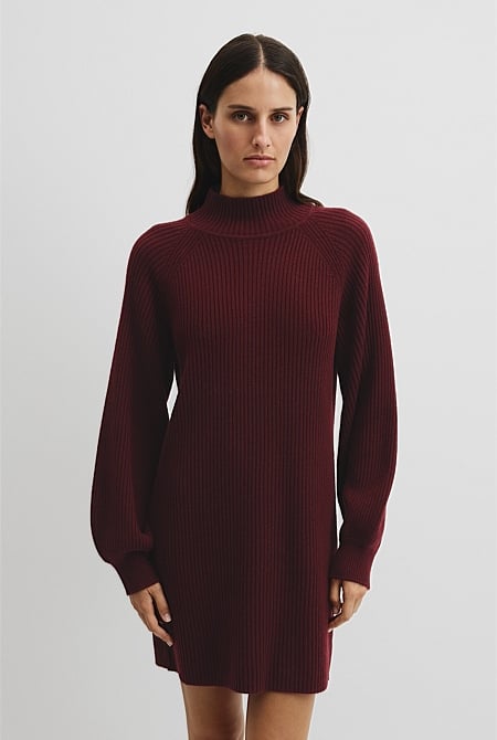 Australian Cotton Blend Knit Mini Dress