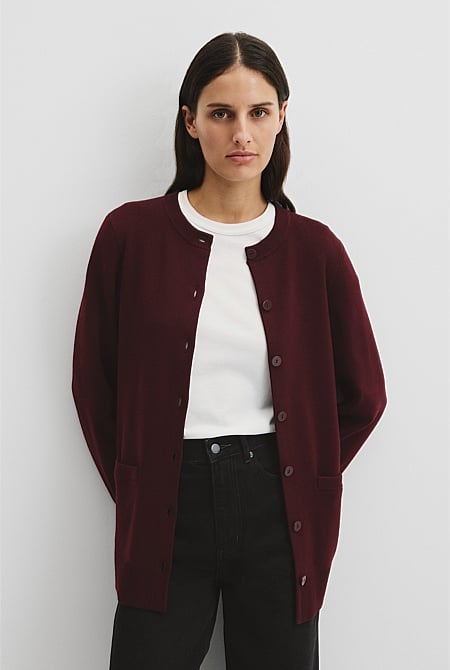 Compact Wool Longline Cardigan