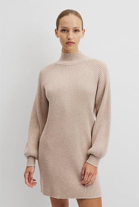 Australian Cotton Blend Knit Mini Dress