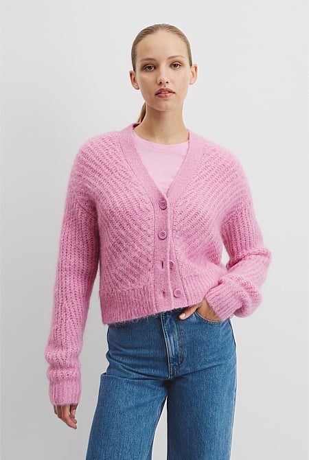 Long Sleeve Fluffy Knit Cardigan