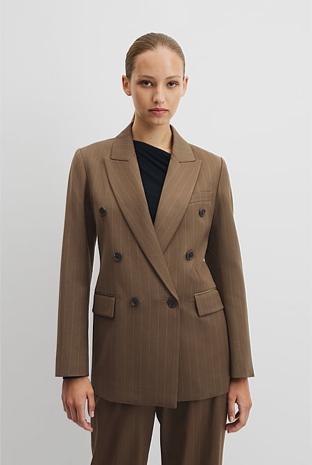 Pinstripe Double Breasted Blazer
