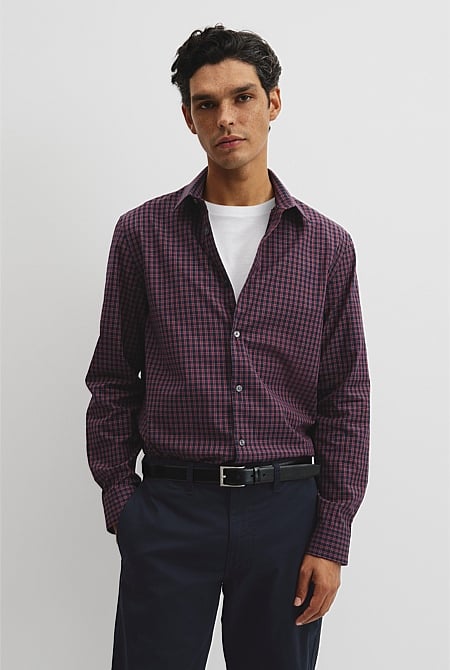 Slim Fit Cotton Check Shirt