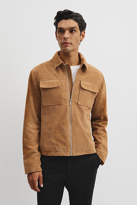 Suede Zip Through Jacket