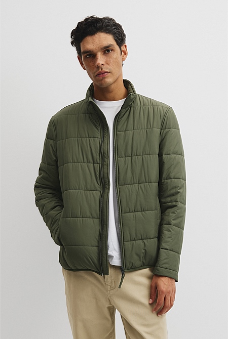 Quilted Funnel Neck Jacket