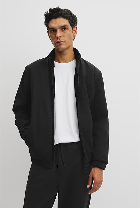 Reverse Sherpa Zip Through Jacket