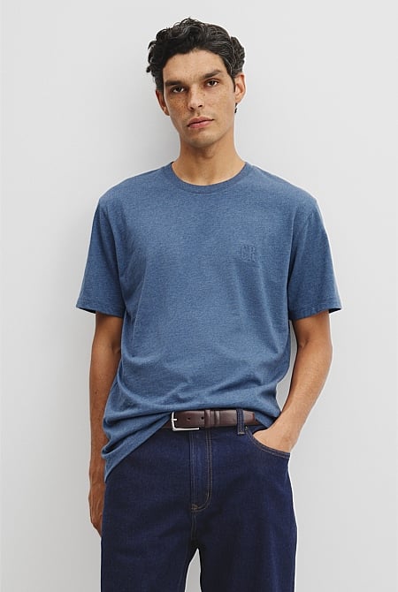 Brushed Melange Cotton T-shirt