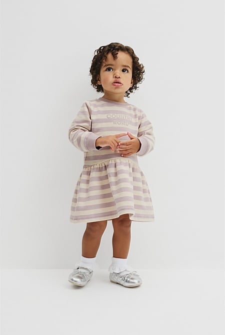 Organically Grown Cotton Stripe Sweat Dress