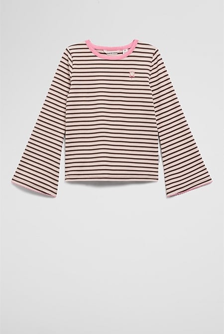 Rib Flare Sleeve Top