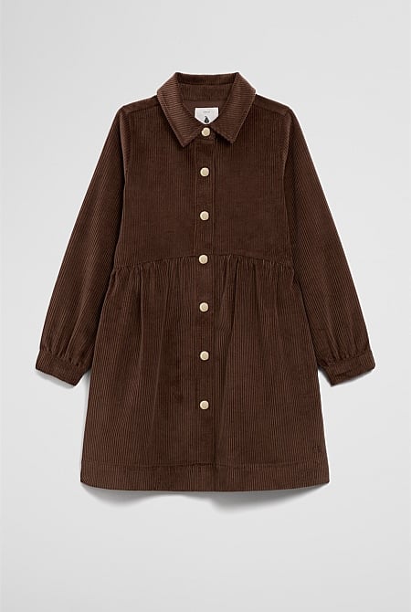 Organically Grown Cotton Cord Button Through Dress