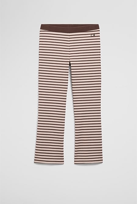 Organically Grown Cotton Blend Flare Rib Pant